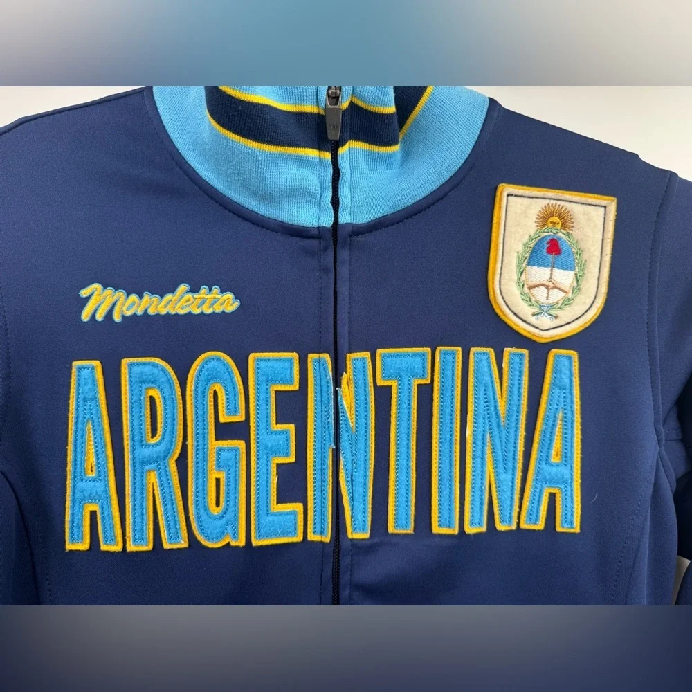 Mondetta Argentina Full Zip Track Jacket Size XS Y2K Vintage Soccer Blue Mundial